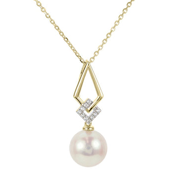 14KY Freshwater Pearl & Diamond Necklace w/ 0.04 ctw & 18"
